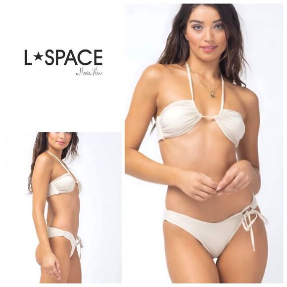New. L*SPACE bone shimmer bikini. XL. Retails $189 - Picture 1 of 13